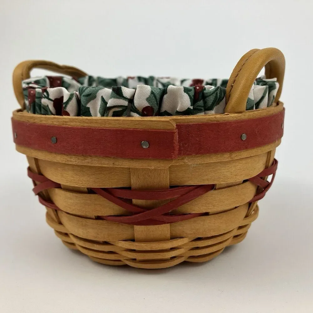 Longaberger Peppermint Red Basket 1999 | /w Liner 5